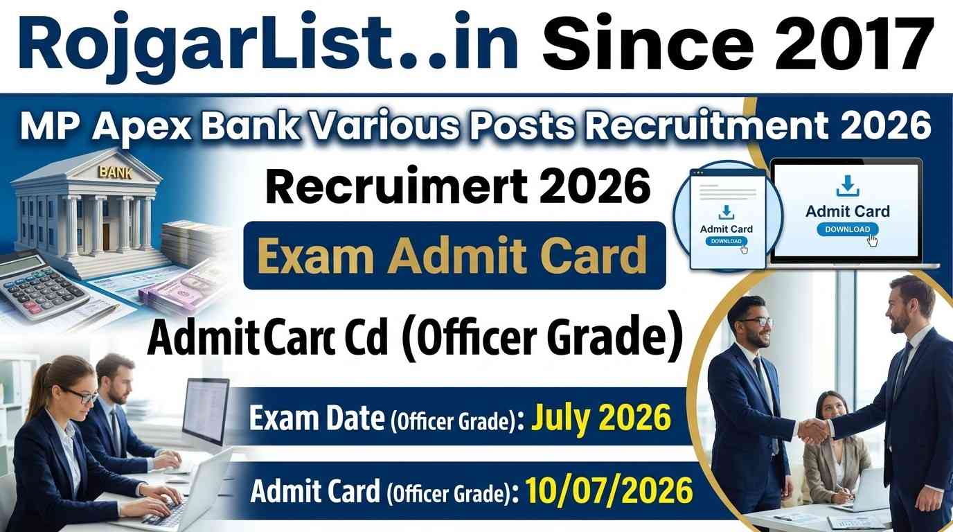 MP Apex Bank Various Posts Recruitment 2026 Exam Admit Card