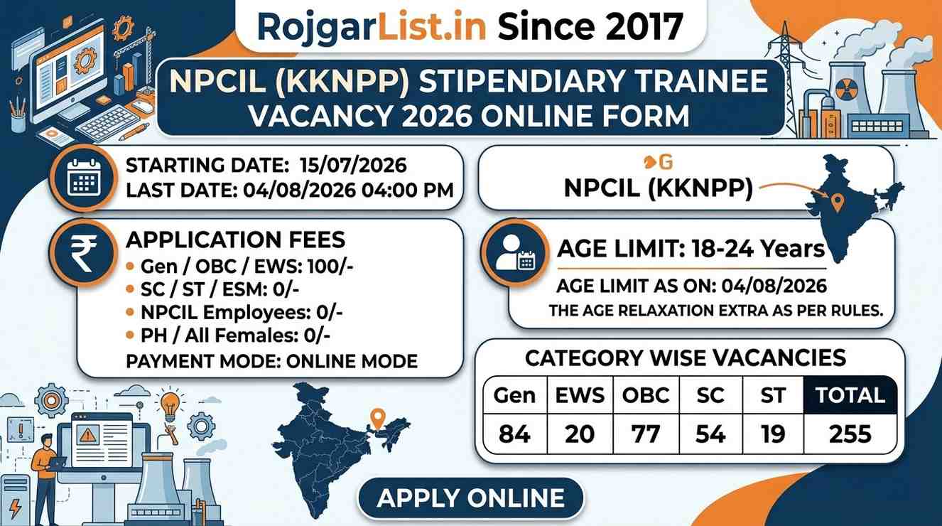 NPCIL (KKNPP) Stipendiary Trainee Vacancy 2026 Online Form